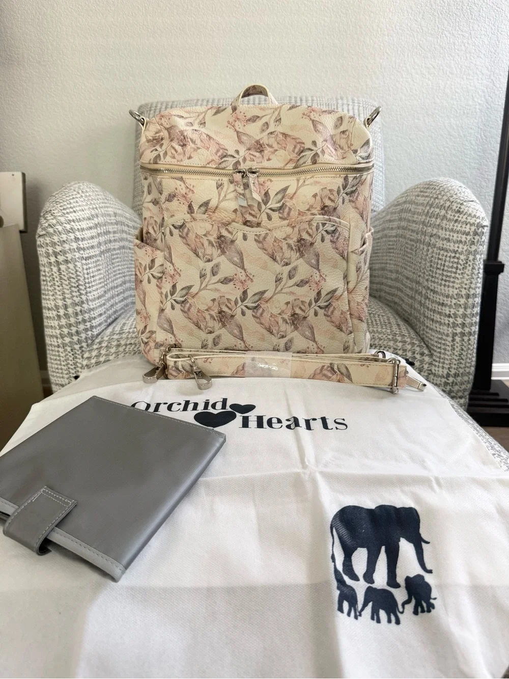 Orchid Hearts x The Nurturing Elephant Milan Diaper Bag